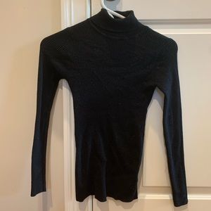 Black Ribbed Turtleneck